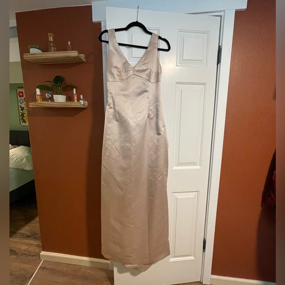 Champagne Floor Length Bridesmaid Dress